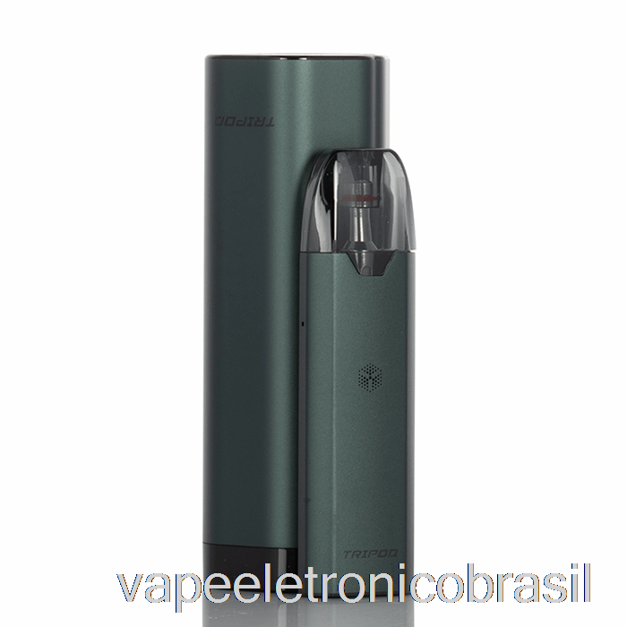 Vape Recarregável Uwell Tripé Pcc Starter Kit Metálico Verde